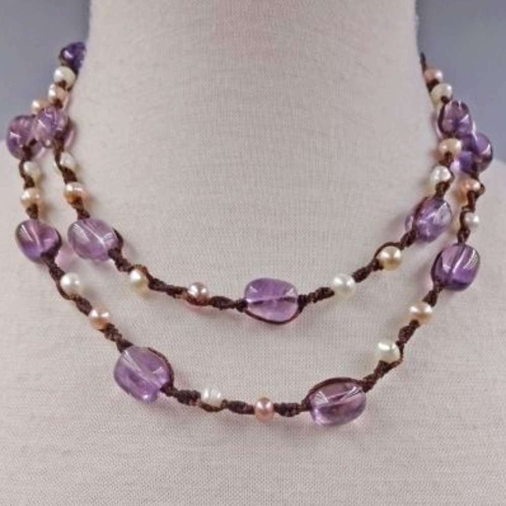 Amethyst & Pearl Necklace